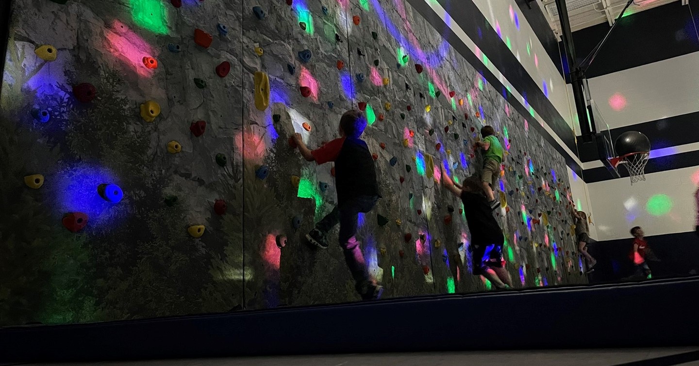 Climbing wall in PE class