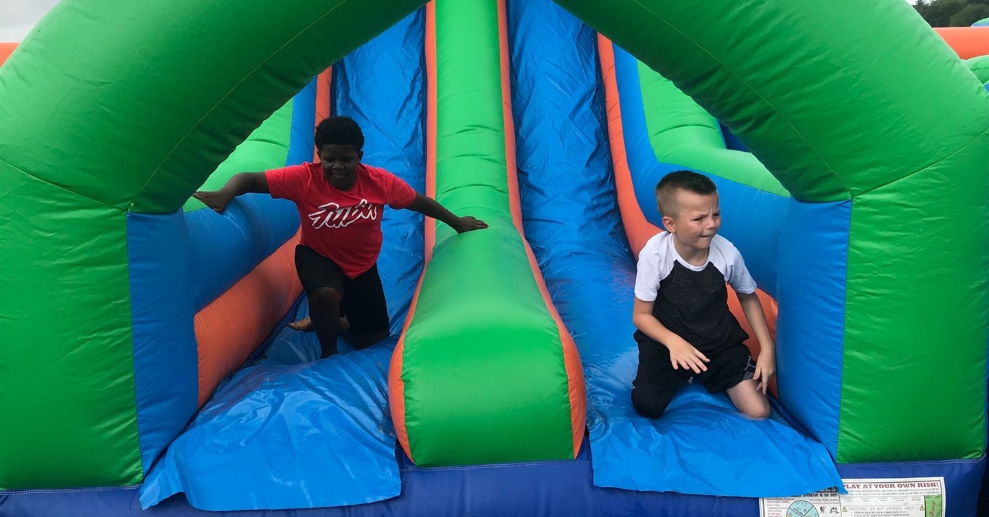 Air inflated slide for Summer Celebration at High School Track